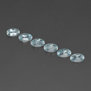 Pedras preciosas de água-marinha azul natural de  ct, corte oval, VVS-VS