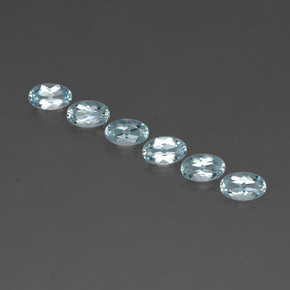 Pedras preciosas de água-marinha azul natural de  ct, corte oval, VVS-VS