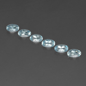 Pedras preciosas de água-marinha azul natural de  ct, corte oval, VVS-VS