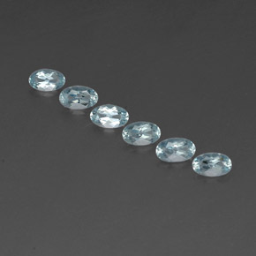 Pedras preciosas de água-marinha azul natural de  ct, corte oval, VVS-VS
