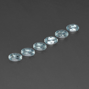 Pedras preciosas de água-marinha azul natural de  ct, corte oval, VVS-VS