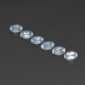 Pedras preciosas de água-marinha azul natural de  ct, corte oval, VVS-VS