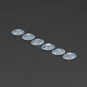 Pedras preciosas de água-marinha azul natural de  ct, corte oval, VVS-VS