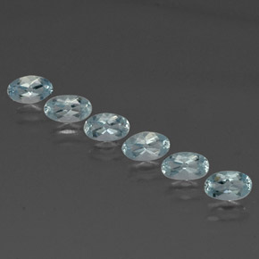 Pedras preciosas de água-marinha azul natural de  ct, corte oval, VVS