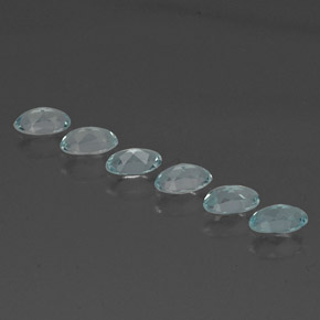 Pedras preciosas de água-marinha azul natural de  ct, corte oval, VVS