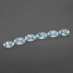 Pedras preciosas de água-marinha azul natural de  ct, corte oval, VVS