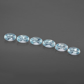 Pedras preciosas de água-marinha azul natural de  ct, corte oval, VVS