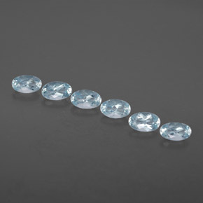 Pedras preciosas de água-marinha azul natural de  ct, corte oval, VVS