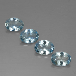 Pedras preciosas de água-marinha azul natural de  ct, corte oval, VVS