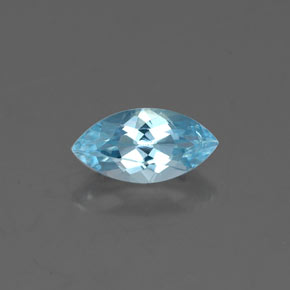 Água-marinha azul natural 0,62ct, marquise, VVS