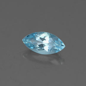 Água-marinha azul natural 0,62ct, marquise, VVS