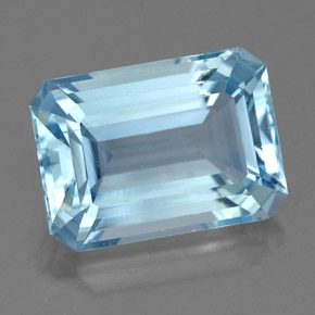 Água-marinha azul natural 4,30ct, corte esmeralda, VVS-VS