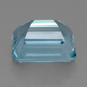 Água-marinha azul claro natural 4,12ct, corte esmeralda, IF
