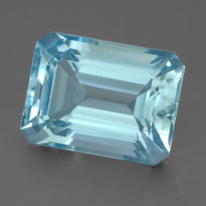 Água-marinha azul natural 4,00ct, corte esmeralda, VVS