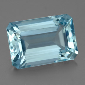 Água-marinha azul natural 4,50ct, corte esmeralda, VVS