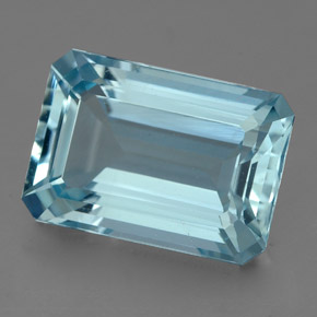 Água-marinha azul natural 4,50ct, corte esmeralda, VVS
