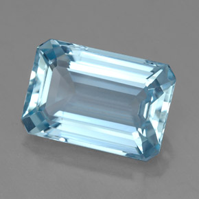 Água-marinha azul natural 4,25ct, corte esmeralda, VVS-VS