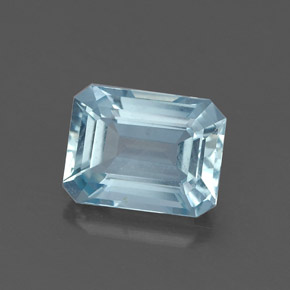 Água-marinha azul natural 1,17ct, corte esmeralda, IF