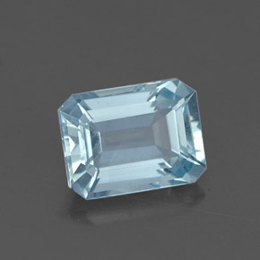 Água-marinha azul natural 1,17ct, corte esmeralda, IF