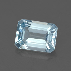 água-marinha Azul claro Natural 1.26ct, Corte Esmeralda, VVS