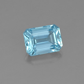 água-marinha Azul claro Natural 1.27ct, Corte Esmeralda, VS-SI