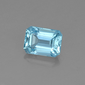 água-marinha Azul claro Natural 1.27ct, Corte Esmeralda, VS-SI