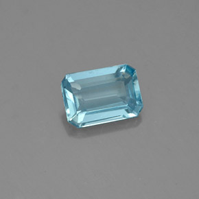 Água-marinha azul natural 0,64ct, corte esmeralda, VS-SI