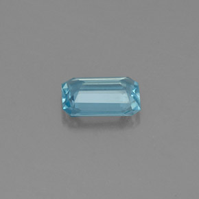 Água-marinha azul natural 0,64ct, corte esmeralda, VS-SI