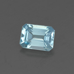 Água-marinha azul natural 0,48ct, corte esmeralda, VVS-VS