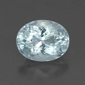 Água-marinha azul natural 1,69ct, corte oval, VVS-VS