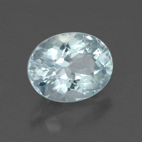 Água-marinha azul natural 1,69ct, corte oval, VVS-VS