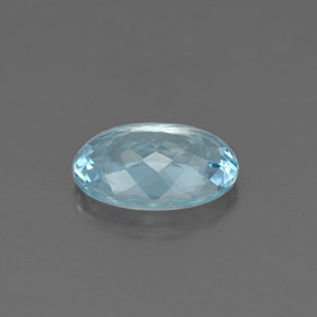 água-marinha Azul claro Natural 1.36ct, Corte Oval, VVS-VS