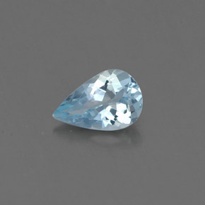 Água-marinha azul natural 0,31ct, formato de pêra, VVS