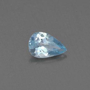 Água-marinha azul natural 0,31ct, formato de pêra, VVS