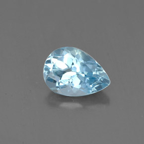 Água-marinha azul natural 0,70ct, formato de pêra, VS