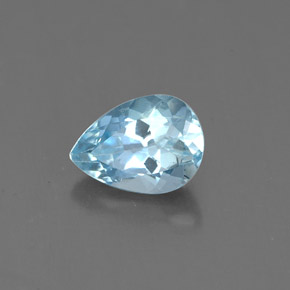 Água-marinha azul natural 0,70ct, formato de pêra, VS