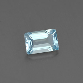 Água-marinha azul natural 0,54ct, corte esmeralda, VVS-VS