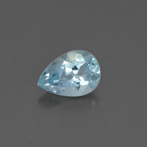 Água-marinha azul natural 0,60ct, formato de pêra, VS