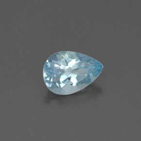 Água-marinha azul natural 0,60ct, formato de pêra, VS