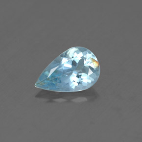 Água-marinha azul natural 0,66ct, formato de pêra, SI