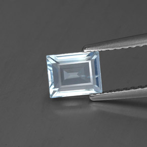 Água-marinha azul natural 0,76ct, baguete, SI