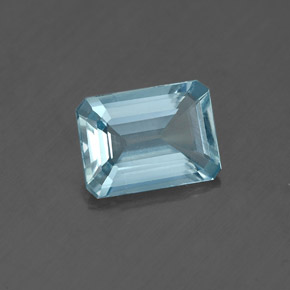 Água-marinha azul natural 1,13ct, corte esmeralda, VS