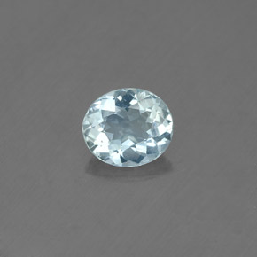 Água-marinha azul natural 0,63ct, corte oval, SI