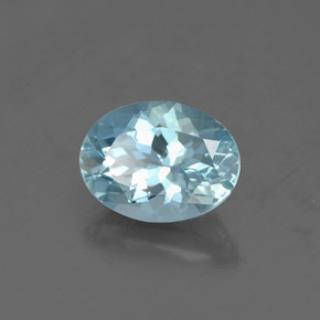 Água-marinha azul natural 1,25ct, corte oval, VS-SI