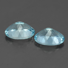 Pedras preciosas de água-marinha azul natural de  ct, corte oval, VVS-VS