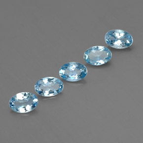 Pedras preciosas de água-marinha azul natural de  ct, corte oval, VVS-VS
