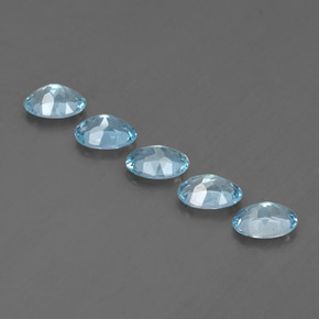 Pedras preciosas de água-marinha azul natural de  ct, corte oval, VVS-VS