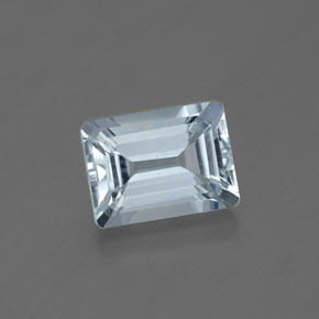Água-marinha azul natural 1,70ct, corte esmeralda, VVS-VS