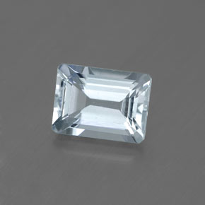 Água-marinha azul natural 1,70ct, corte esmeralda, VVS-VS