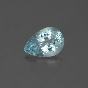 Água-marinha azul natural 1,07ct, formato de pêra, VVS